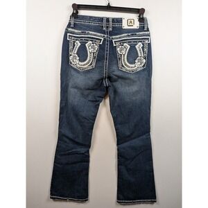 Answer Me Denim Women's Embroidery Horse Shoes  Signature Boot Cut Jeans size 11